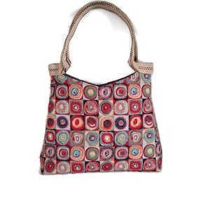 Gobelin handbag colorful circles. Kandinsky inspired shoulder bag, cool tote bag, bohemian style tapestry, tapestry handbag , carpet bag