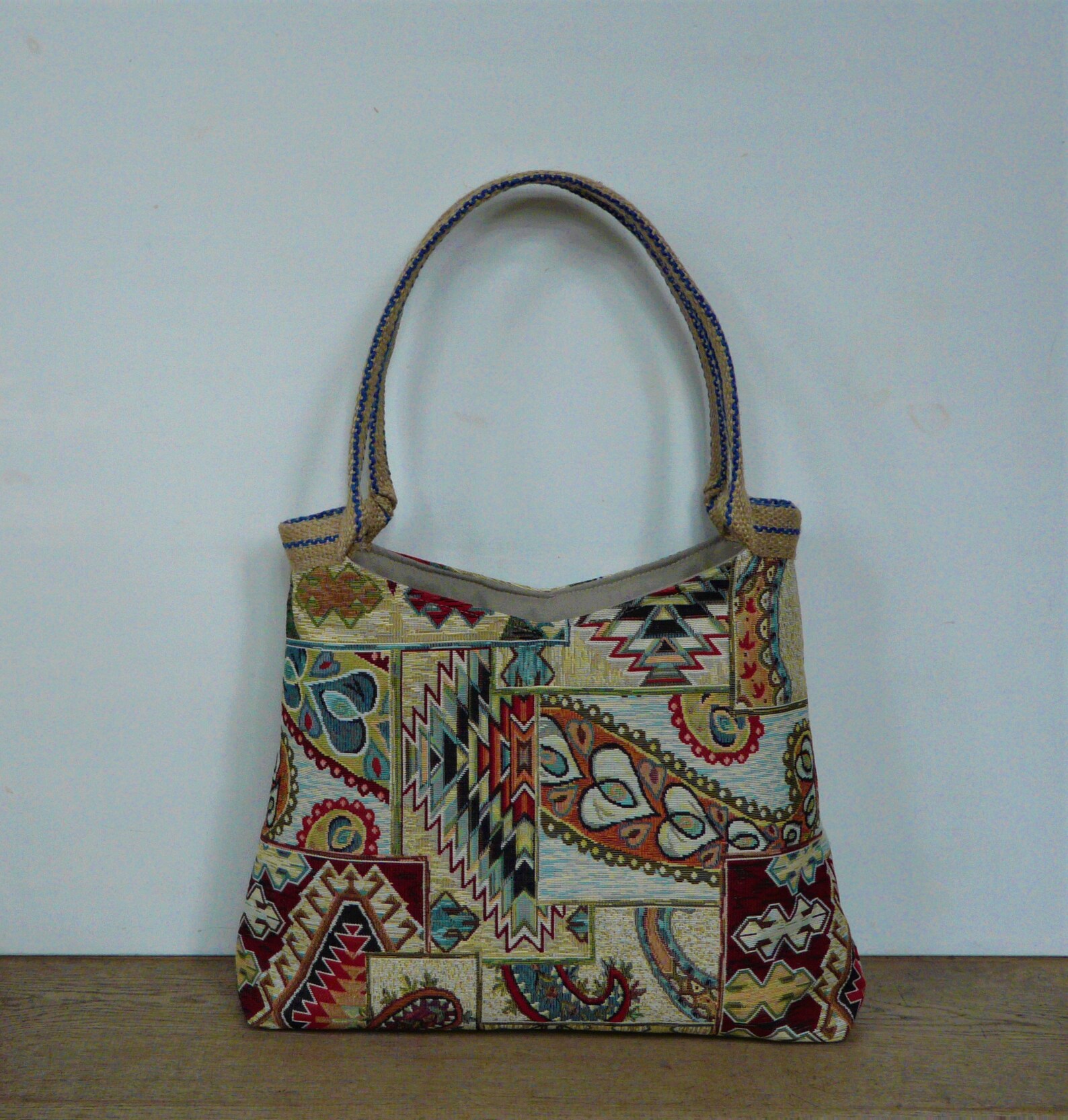 Tapestry tote bag kilim and Paisley pattern tapestry Etsy