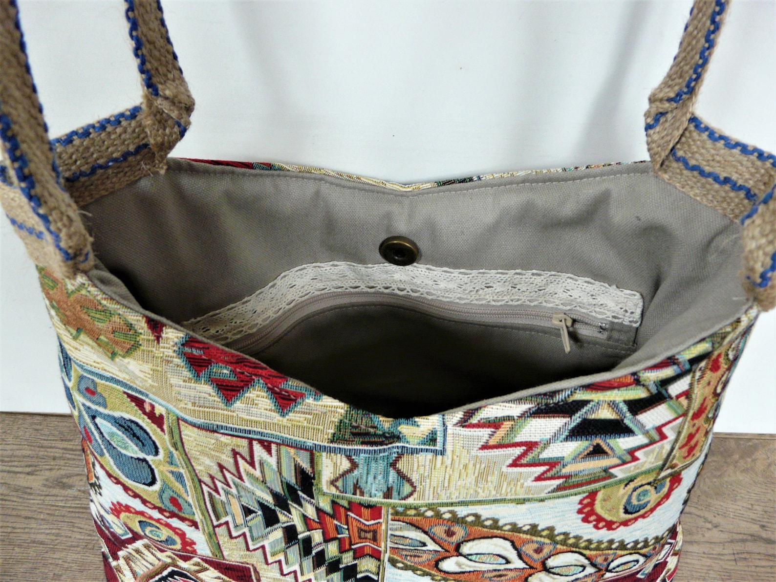 Tapestry Tote Bag Kilim and Paisley Pattern Tapestry Etsy