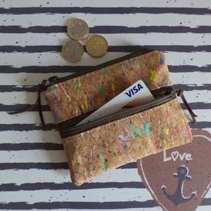 Portafoglio in sughero, astuccio per chiavi, astuccio, portacarte, astuccio per gadget, portabiglietti da visita, astuccio per il cambio, trousse per il trucco, astuccio da viaggio
