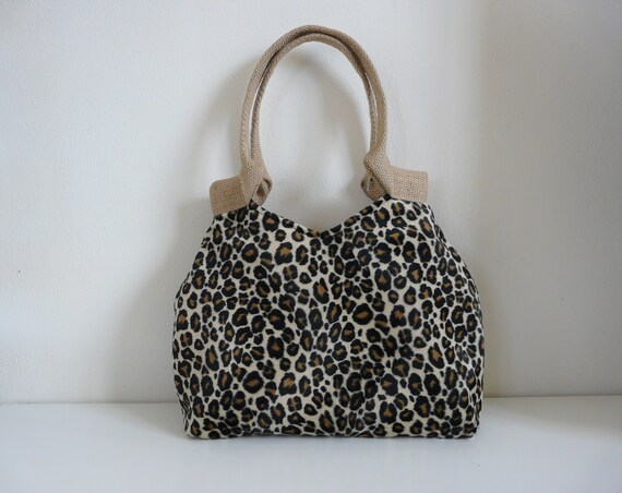 faux fur leopard print bag