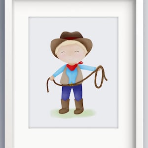 Little Cowboy Art Print - Cowboy Decor - Cowboy Gifts - Gifts for Baby Boy - Cowboy Nursery Decor - Artwork for Nursery - Sweet Cheeks