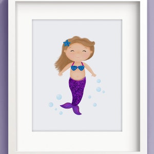 Mermaid Wall Decor - Little Mermaid - Mermaid Print - Under the Sea -  Ocean Nursery - Mermaid Art Kid Wall - Sweet Cheeks Images