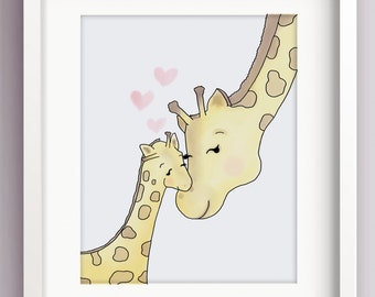 Giraffe Nursery Art - Animal Nursery Prints - Giraffe Baby Gift - Gender Neutral Baby - Baby Gift Unique - Sweet Cheeks Images