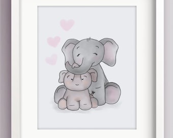 Elephant Nursery Art - Elephant Baby Shower - Elephant Nursery Decor - Nursery Art Prints - Sweet Cheeks Images