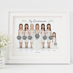 Brautjungfern Kunstdruck - Brautjungfern Geschenk - Hochzeitsgeschenk - Brautgeschenk von Brautjungfer - Geschenk von Traumädchen - Hochzeit