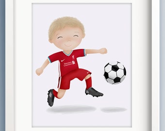 Impresión de arte de fútbol - Impresión de fútbol - Decoración de habitación de niño pequeño - Decoración de fútbol - Liga de fútbol - Impresión de arte de fútbol - Ilustración de fútbol