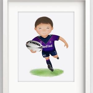 Customisable Rugby Print - Rugby League or Rugby Union Gift - Choose your team - Bedroom Decor - Boys Art - Australian - Rugby Gift for boys