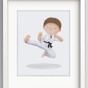Karate print - Personalised Martial Arts gift - Little karate boy - gift for boys - martial arts design - Jujutsu - sweet cheeks images