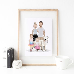 Custom Family Portrait - Family Portrait Illustration - Custom Illustration - Family Portrait Drawing - Friends illustration - Family gift