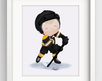 Ice Hockey Print - little ice hockey player - Little Boys Room Decor - ice hockey decor - ice hockey gifts - Boys Room Art Print