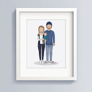 Custom Family Portrait Family Portrait Illustration Custom Illustration Family Portrait Drawing Friends illustration Family gift image 5