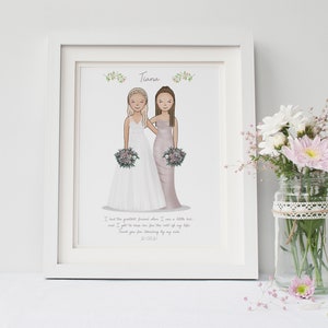 Wedding Thank you Gift Will you be my Bridesmaid Bridesmaid Proposal Maid of Honour Gift Personalized Gift Wedding Art Print image 2