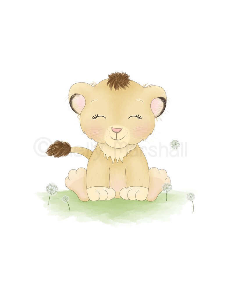 Baby Lion Nursery Art - Lion Baby Shower - Lion Nursery Decor - Lion Nouveau-né - Lion Print - Lion Art Print - Sweet Cheeks Images image 2