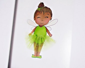 Fairy Princess - Green Tutu Skirt - Fairy Decor - Fairy Art Print - Baby Girl Nursery - Green Tulle Dress - Sweet Cheeks Images