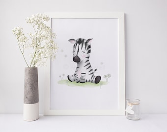 Zebra Nursery Art - Baby Zebra - Zebra Baby Shower -Zebra Nursery Decor - Nursery Art Prints - Safari Print - Sweet Cheeks Images