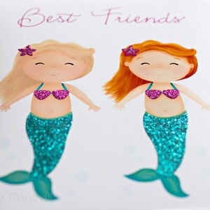Best Friends Gift - Mermaid Decor - Real Glitter - Best Friend Gift ...
