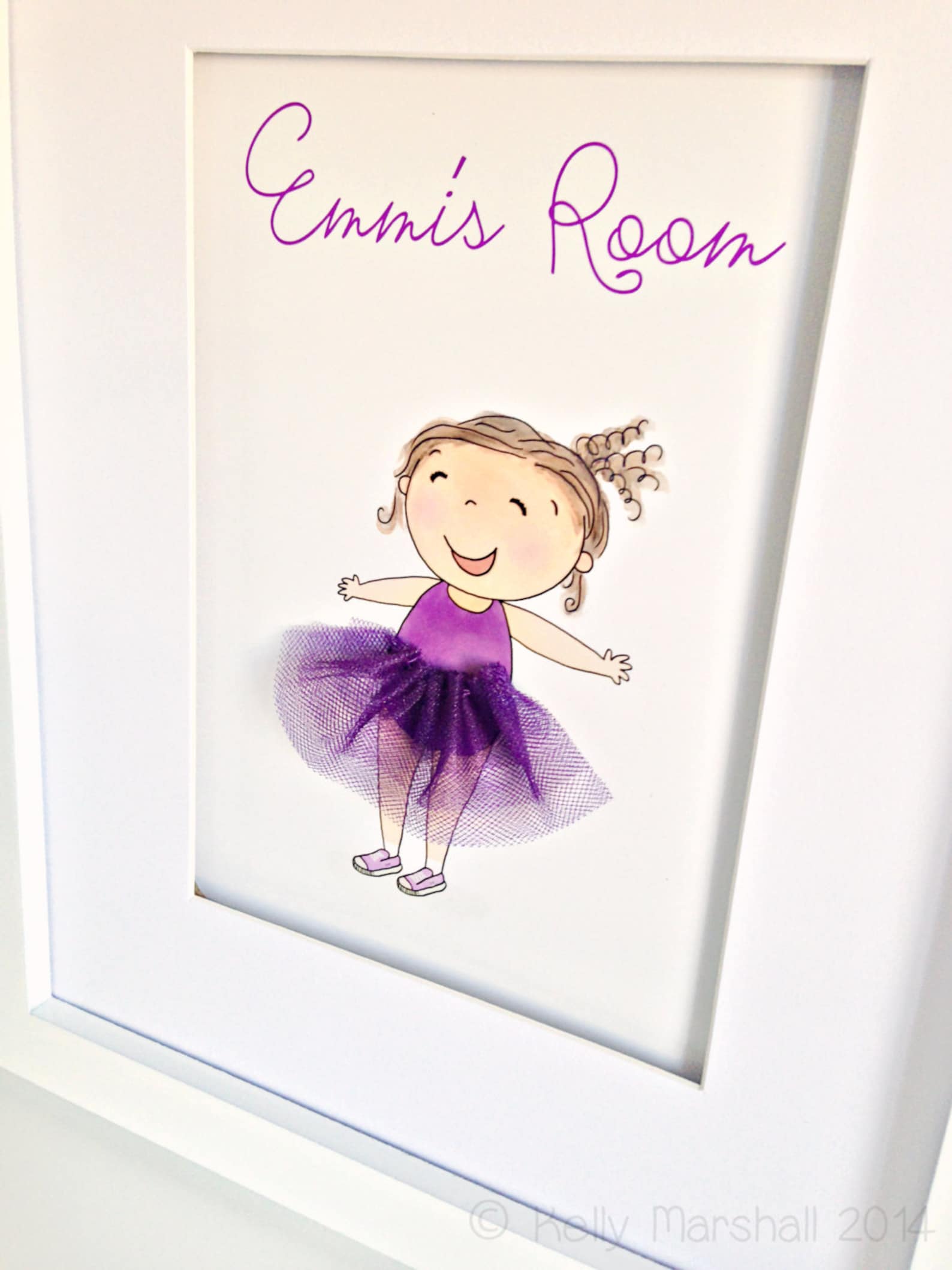 Little Girl Room Art 3D Wall Decal Tulle Skirt Girls Etsy