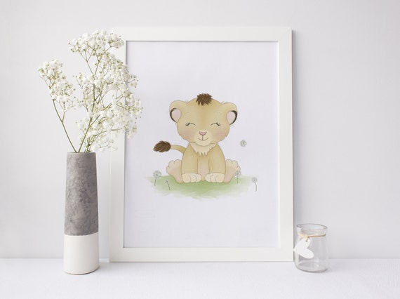 Baby Lion Nursery Art - Lion Baby Shower - Lion Nursery Decor - Lion Newborn - Lion Print - Lion Art Print -  Sweet Cheeks Images