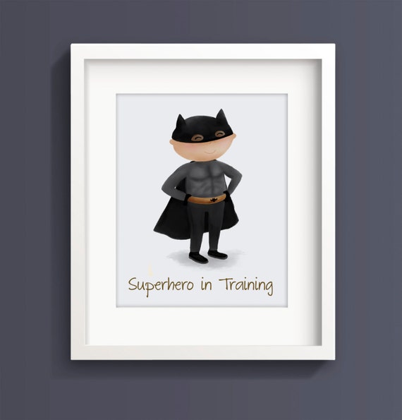 Bat Boy Little Boys Art Batman Room Decor Superhero Bedroom Batman Bedroom Batman Poster Batman Print Superhero In Training