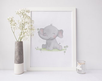 Elephant Nursery Art - Baby Elephant - Elephant Baby Shower - Elephant Nursery Decor - Nursery Art Prints - Sweet Cheeks Images