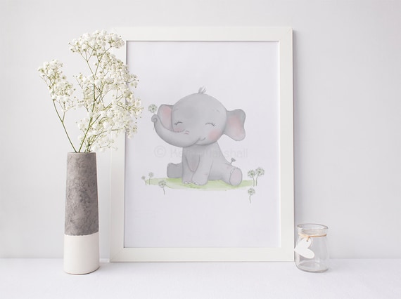 Elephant Nursery Art - Baby Elephant - Elephant Baby Shower - Elephant Nursery Decor - Nursery Art Prints - Sweet Cheeks Images