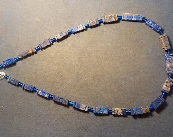 String of engraved ROMAN  Lapis Lazuli beads.circa 200-400 AD (PAK1)