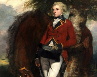 Captain George K.H. Coussmaker - 1700s Standing Portrait Painting - Digital Download Print Hi-Res JPEG