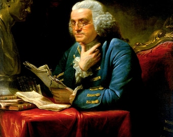 Portrait of Benjamin Franklin 1767 Oil Painting Digital Download Art Print Hi-Res JPEG