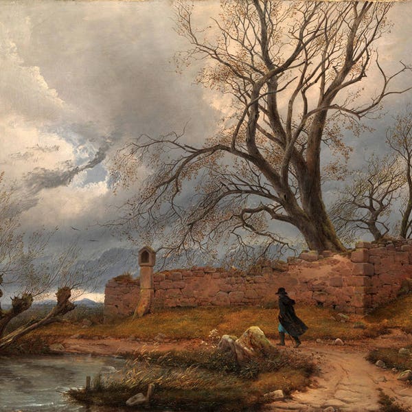 Wanderer in the Storm 1835 Painting by Julius von Leypold - Digital Download Print Hi-Res JPEG