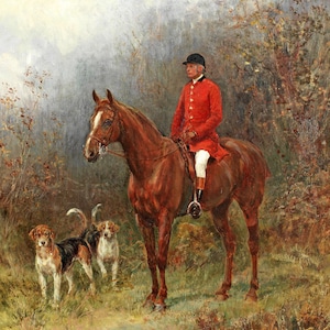 The Huntsman 1888 Victorian Painting - Fox Hunter Portrait by Heywood Hardy - Digital Download Print Hi-Res JPEG
