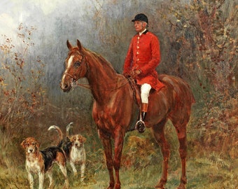 The Huntsman 1888 Victorian Painting - Fox Hunter Portrait by Heywood Hardy - Digital Download Print Hi-Res JPEG