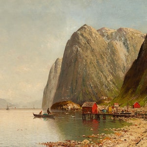 A Norwegian Fjord - 19th Century Landscape Painting - Norway - Digital Download Print Hi-Res JPEG