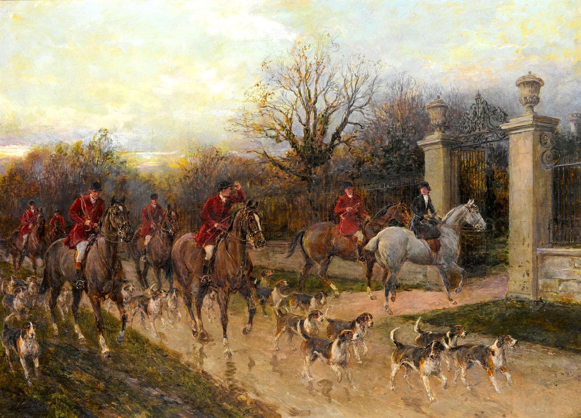 At the End of the Day C1880s Victorian Painting by Heywood Hardy