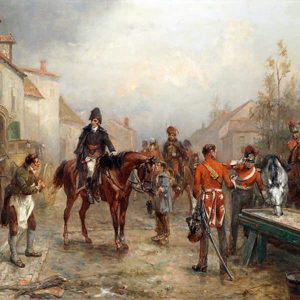 On the Eve of Waterloo c1890s Victorian Military Painting - Digital Download Print Hi-Res JPEG