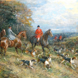 On the Hunt - Victorian Fox Hunt Painting by Heywood Hardy - Digital Download Print Hi-Res JPEG