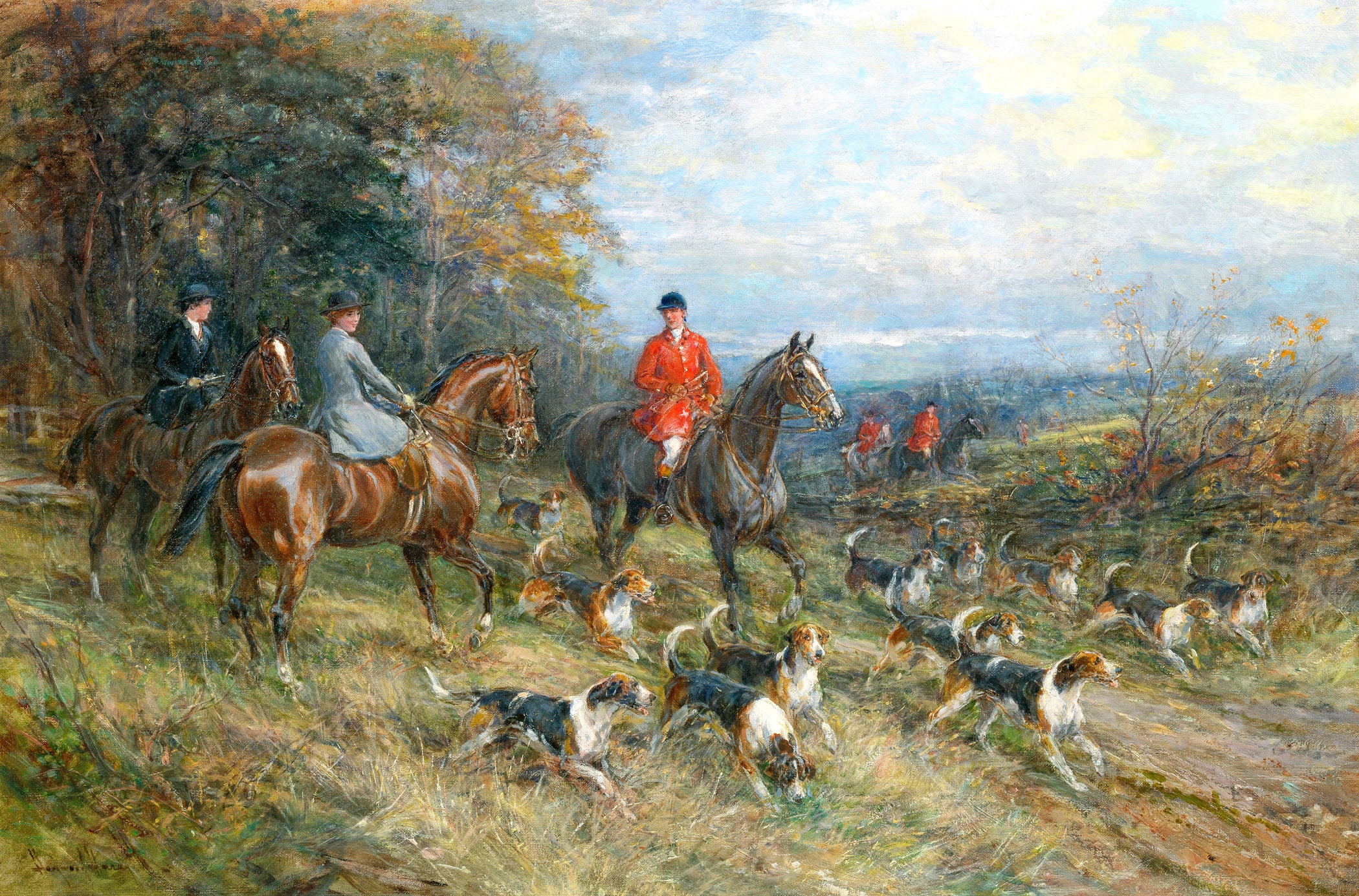 On the Hunt - Victorian Fox Hunt Painting by Heywood Hardy
