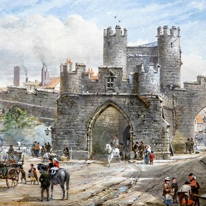 The Temple Bar in London England - Victorian Watercolor Painting - Louise J. Rayner - Digital Art Print Hi-Res JPEG Download