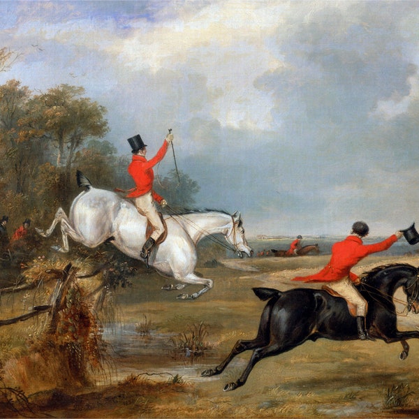 Bachelor's Hall: Breaking Cover c1836 Fox Hunting Painting - Francis Calcraft Turner - Digital Download Print Hi-Res JPEG