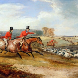 Bachelor's Hall: Full Cry  c1836 Fox Hunting Painting - Francis Calcraft Turner - Digital Download Print Hi-Res JPEG