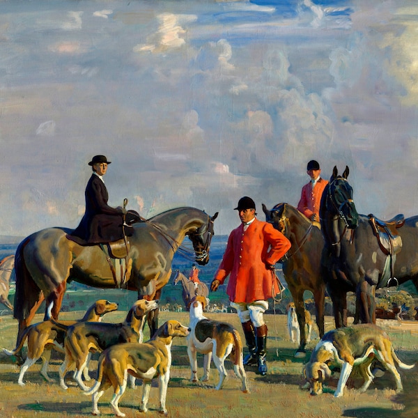 The Master of the Foxhounds - 1920s Fox Hunting Painting - Sir Alfred James Munnings - Digital Download Print Hi-Res JPEG