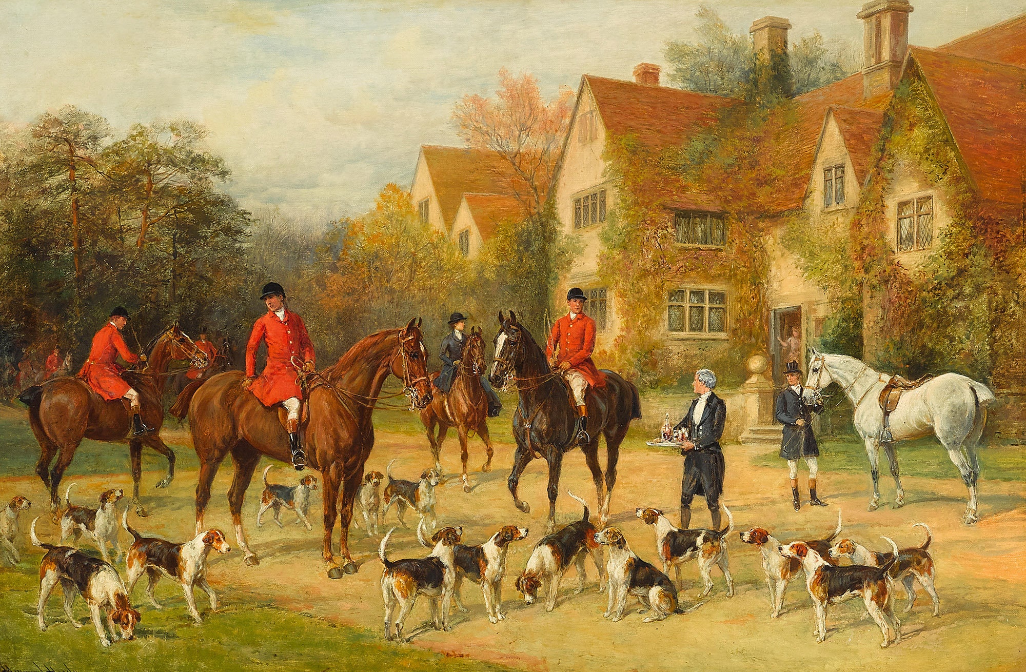 Going to the Meet - Victorian Fox Hunt Painting - Heywood Hardy