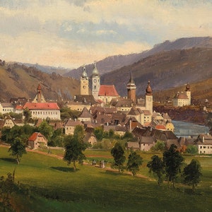 Samsung Frame TV Art | European Art  | 1800s Landscape Painting of Germany | Digital Download Hi-Res JPEG