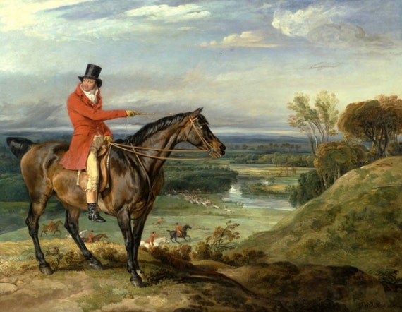 An English Rider Atop His Favorite Horse Foxhunting 1817 James