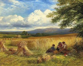 Harvest Rest 1865 Landscape Painting - George Vicat Cole - Digital Download Art Print Hi-Res JPEG