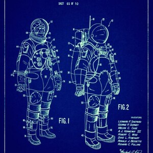 Retro Spacesuit Patent Digital Print Hi-Res JPEG