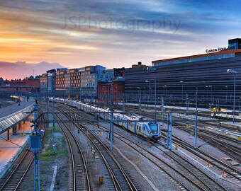 Sunset at Stockholm Central Train Station - Sweden