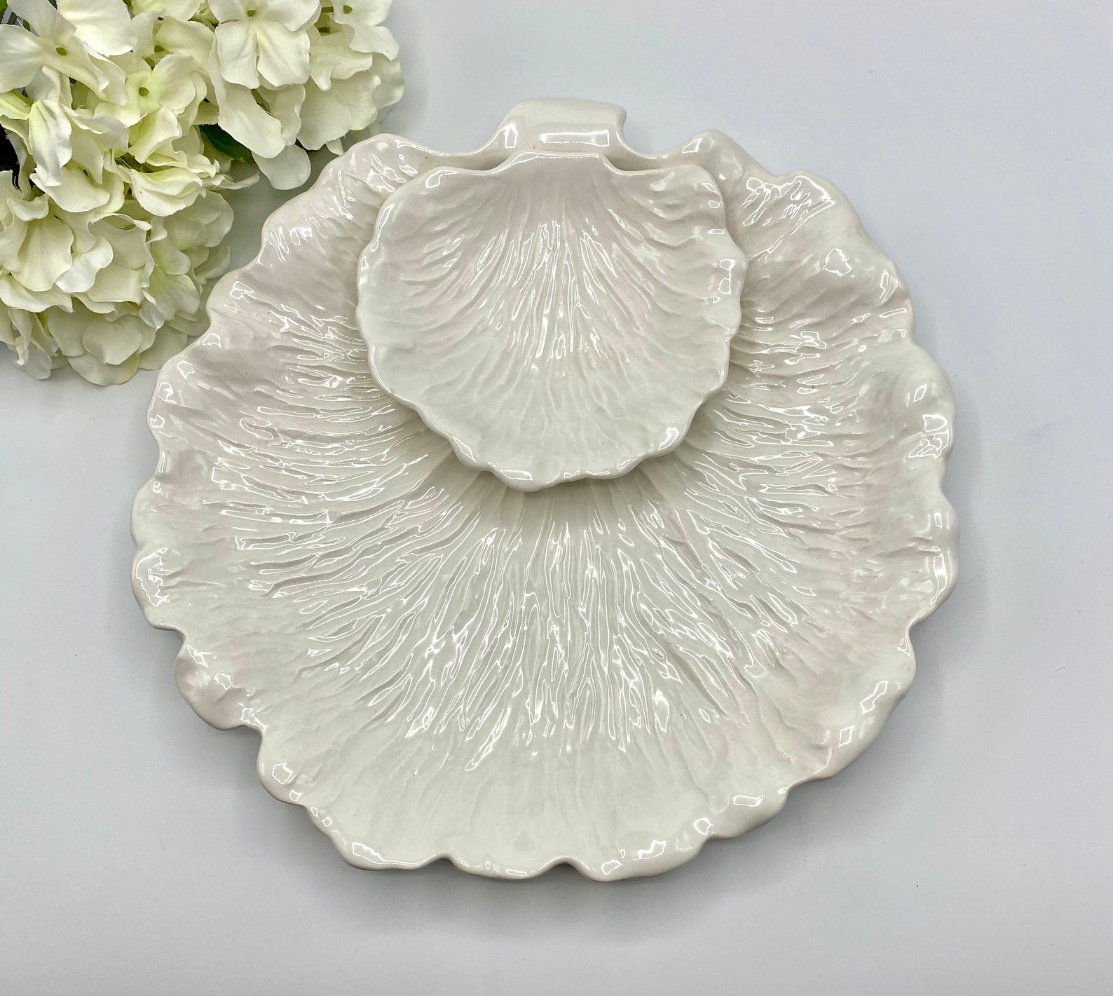 White Cabbage Chip and Dip Platter Cabbageware Vegetable Etsy