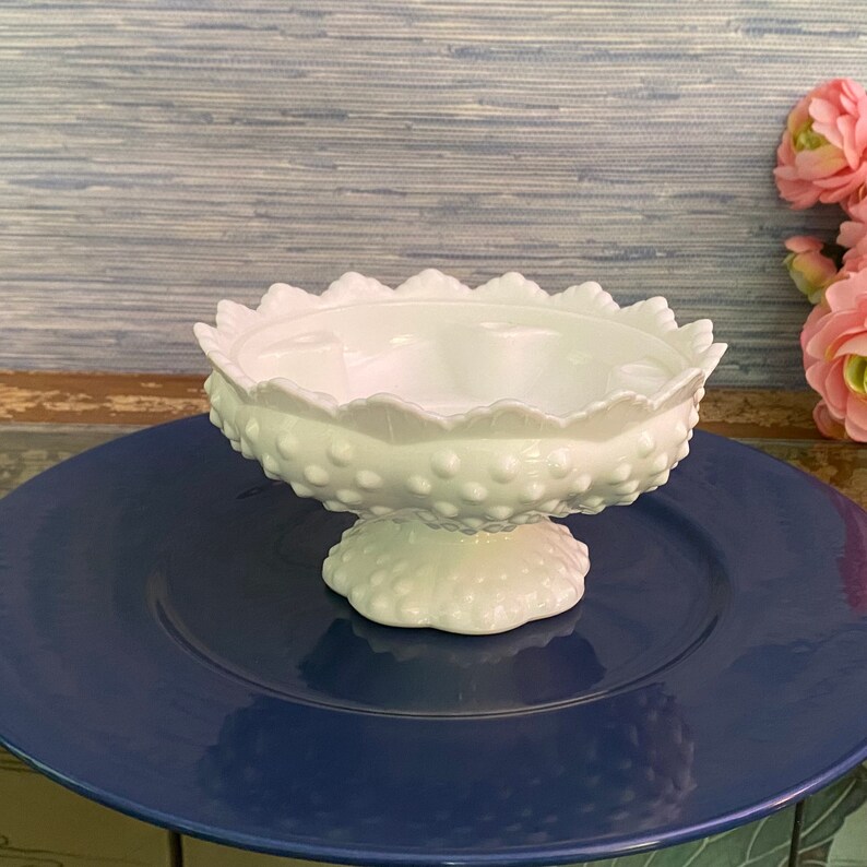 Fenton Hobnail Milk Glass Candle Holder Etsy