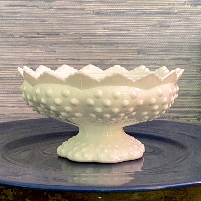 Fenton Hobnail Milk Glass Candle Holder Etsy